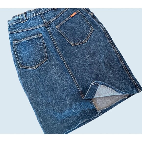 Vintage JORDACHE 90s Acid Washed Knee Length Denim Skirt Size 25 - Picture 5 of 8